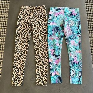 EUC Girls Legging Lot Crewcuts leopard Lilly Pulitzer L 12